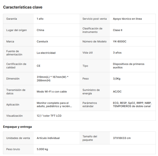 Sin título3w Monitor de paciente multiparámetro Careluck