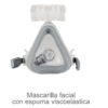 Mascarilla facial con espuma viscoelastica para CPAP o BPAP