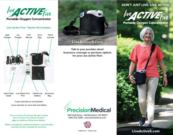 Concentrador de oxígeno portátil Live Active Five con certificación FAA con garantía-usado-